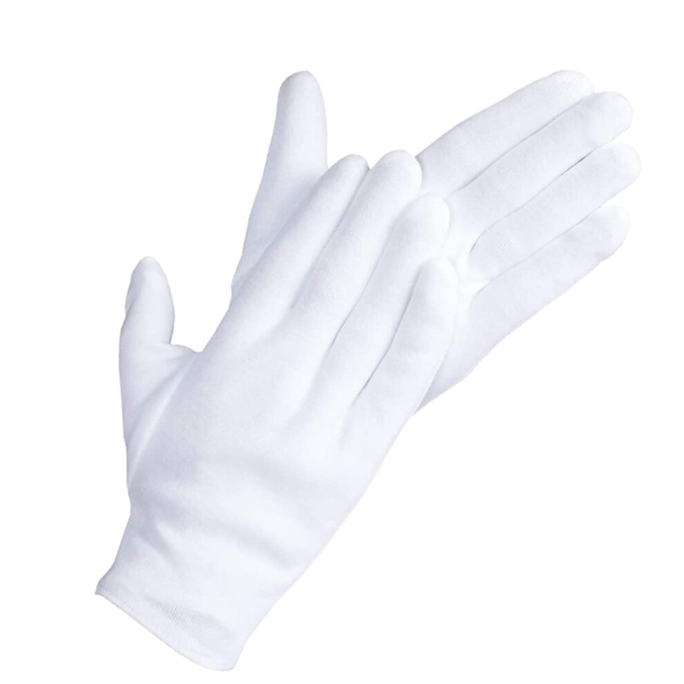 Dovortex White 4 Pcs Cotton Gloves| Cotton Gloves For Eczema| Cotton Gloves For Dry Hands| Moisturizing Gloves | Inspection Gloves| Coin Handling And Jewelry