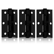 3 Inch (75mm) Matt Black Ball Bearing Hinges, Steel Door Hinge for Wooden Doors (1.5 Pairs)