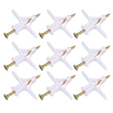 100 Plasterboard Wall Plugs and Screws Set(50 Wall Fixing Expansion Plug Anchor Bolts + 50 Screws), Heavy Duty Expansion Tube with Countersunk Screws