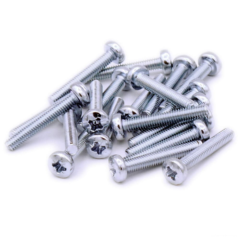 M4 (4Mm X 25Mm) Pozi Pan Machine Screw (Bolt) - Steel (Pack Of 20) 7625727964287