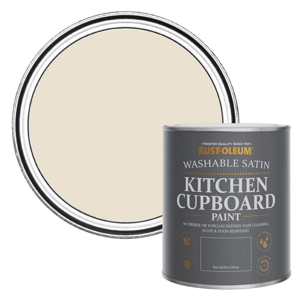 Beige Scrubbable Kitchen Cupboard Paint In Satin Finish - Longsands 750Ml 5013296481120