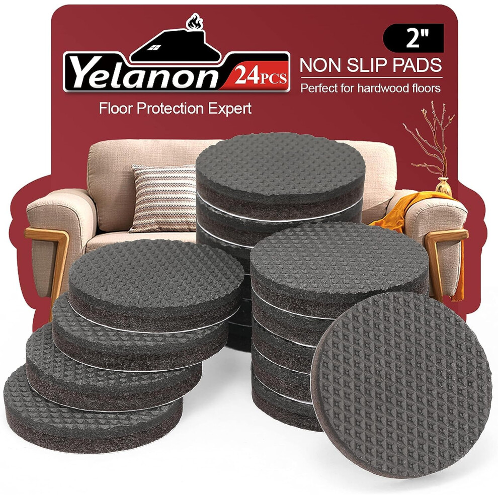 Non Slip Furniture Pads - 24Pcs 50Mm Furniture Grippers, Non Skid Self Adhesive Rubber Feet Furniture Feet,Anti Slide Furniture Hardwood Floors 728370142921