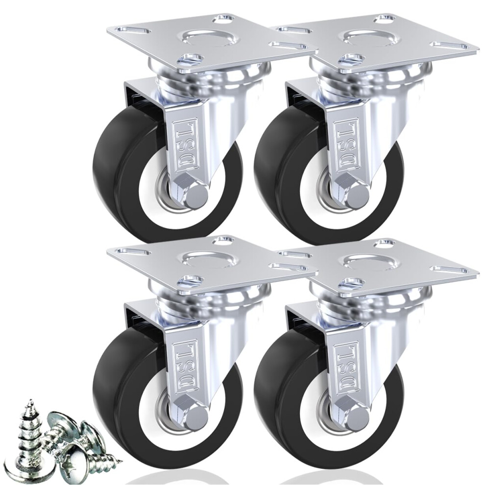 Dsl Castor Wheels, Heavy Duty Castors 50Mm, Caster Wheels Set Of 4 Trolley Furniture Wheels - Double Bearing 4 Standard Castor Rubber Up To 240Kg + 5065016052134