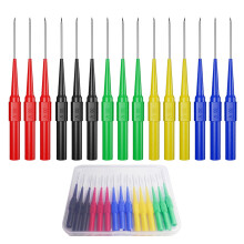 15PCS Automotive Back Probe Pins, Multimeter Wire Piercing Test Probes with 4mm Socket Small IC Needle Tips 30V/10A for Test Leads Measuring