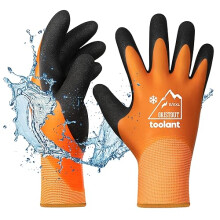 Thermal Work Gloves for Cold Weather, Waterproof Winter Gloves, Touchscreen, Super Grip, for Gardening, Fishing, Car Washing, Freezer Gloves, Orange,
