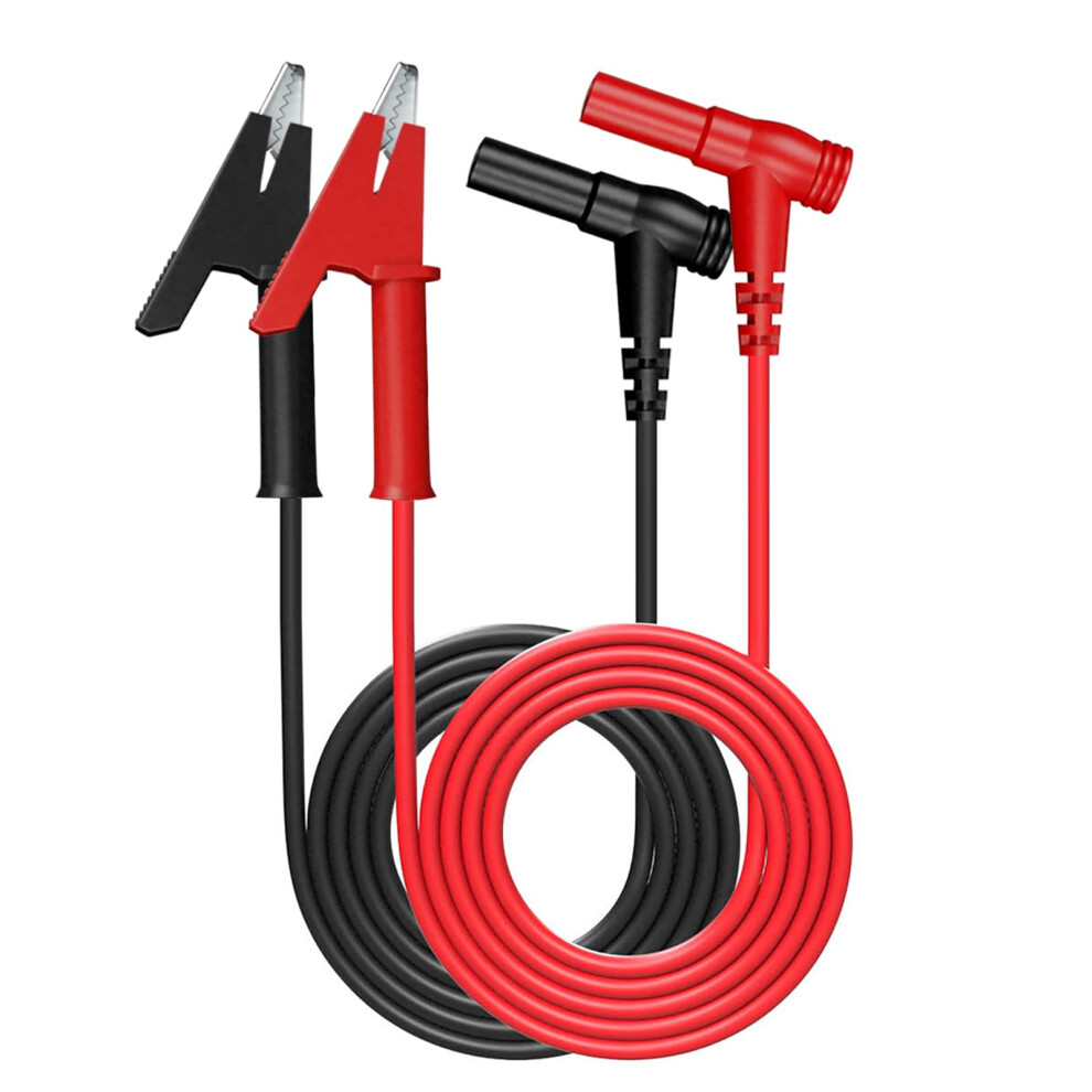 2Pcs Multimeter Test Leads, 4Mm Banana Plug To Crocodile Clip Cable, Lab Heavy Duty Test Wire Alligator Clamps (1M, Red&Black) 783971353954