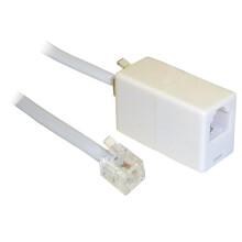 10M ADSL RJ11 Broadband Modem Extension Cable - Male to Male with coupler