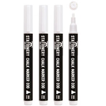 Chalk Pens White, Chalk Markers for blackboard, Erasable Liquid Chalk Pens, Marker Pens Wipeable for Chalkboard, Window, Glass and mirror (3mm Bullet