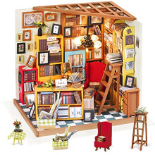 DIY Miniature Dollhouse Kits Books Store Wooden Dollhouse Model Creative Gifts For Kids, Teens and Adults