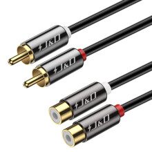 2 RCA Extension Cable, RCA Cable, Gold Plated Copper Shell Heavy Duty 2 RCA Male to Female Stereo Audio Extension Cable, 0.9 Meter