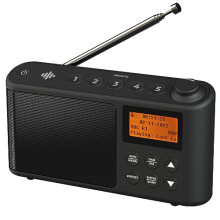 DAB Radio Portable, DAB Plus/DAB Radio, FM Radio, Small Radio, Portable Radios Mains and Battery, USB Charging for 15 Hours Playback, Large LCD