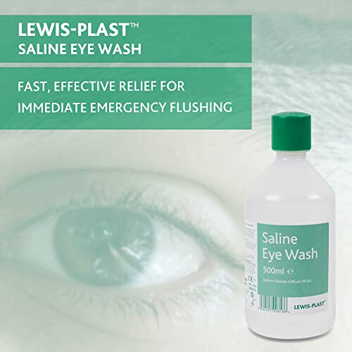 Saline Eye Wash Solution, 500ml Bottle for Safe and Effective Eye Care 2