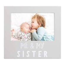 Me & My Sister Sentiment Photo Frame, Big Sister or Brother Gift, Sibling Pictures, Grey