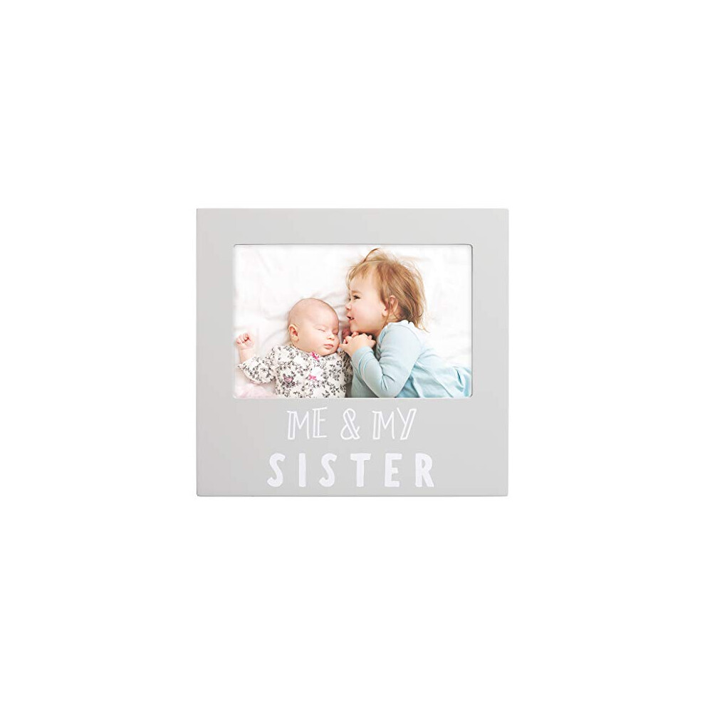 Me & My Sister Sentiment Photo Frame, Big Sister or Brother Gift, Sibling Pictures, Grey