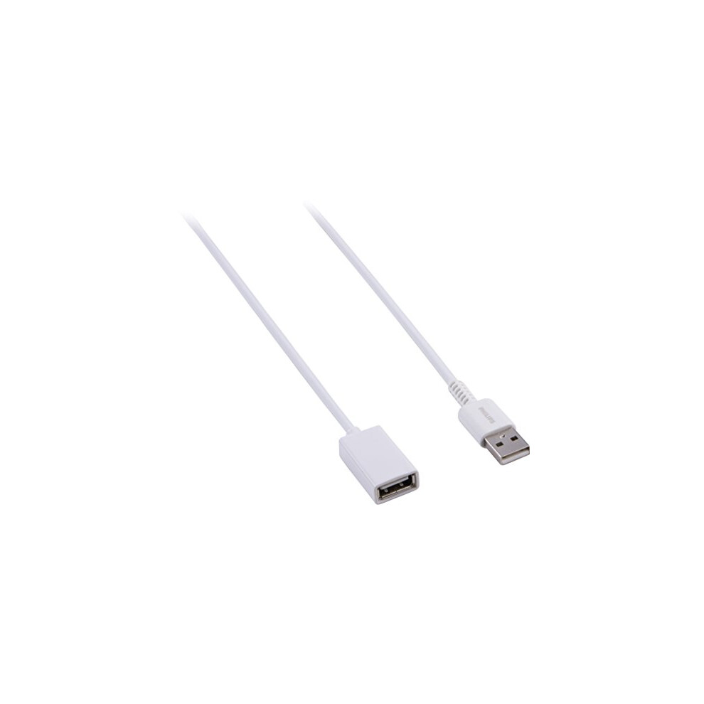 6ft. (1.8m) USB 2.0 Charging Extension Cable, USB-A Male to USB-A Female Extender, Sleek White Finish, High Speed, Works with Windows 7+ and Mac,