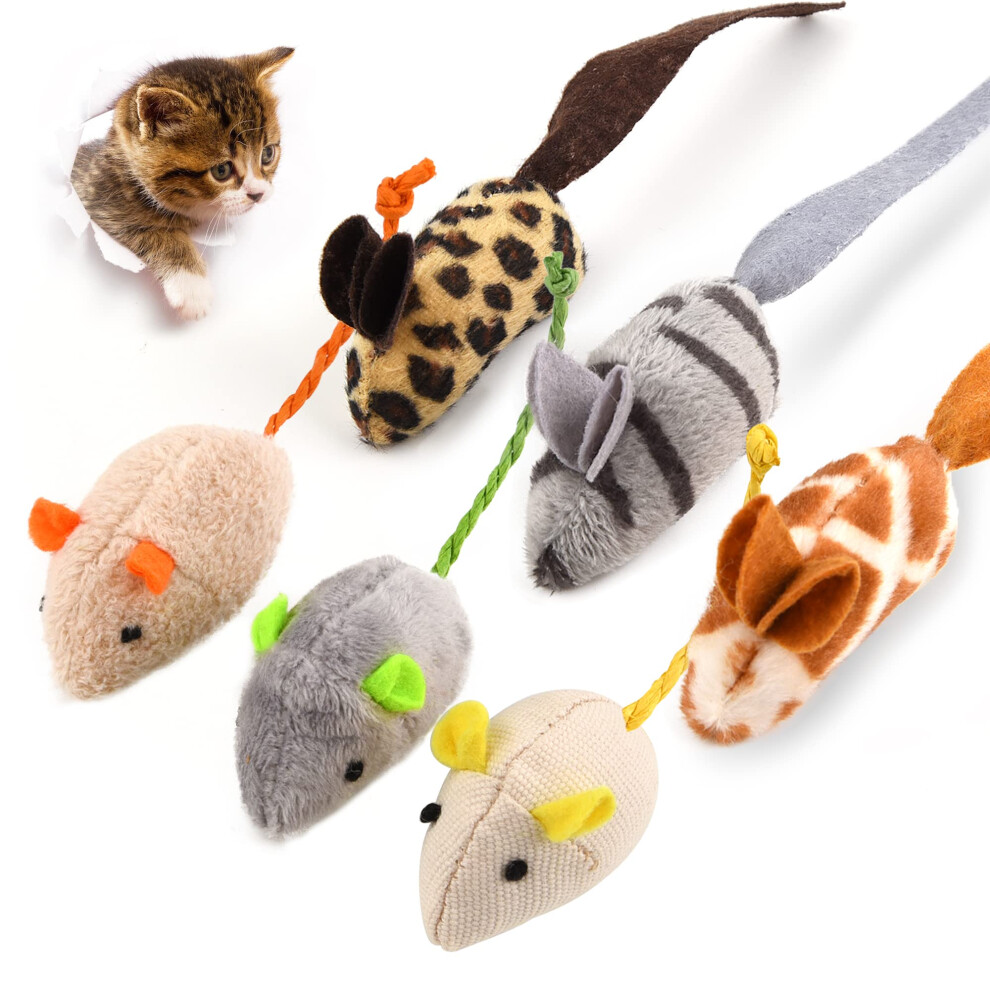 6 Pack Cat Toys Catnip Mouse Toys Cat Toys for Indoor Cats Adult Cat Mouse Toys Catnip Kitten Toys Simulation Catnip Soft Toy for Cat Playing Chewing