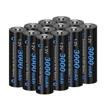 12 Pack 3000mAh 1.2V AA Ni-MH Rechargeable Batteries for Solar Lights with Case