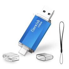 Geweo 128GB 2-in-1 USB-C & USB 2.0 OTG Flash Drive - Dual Port Memory Stick for MacBook, Android & Tablets