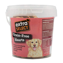 Grain Free Baked Heart Shaped Dog Treat Biscuits with Turkey & Cranberry in a 1ltr Bucket (approx 80 biscuits)