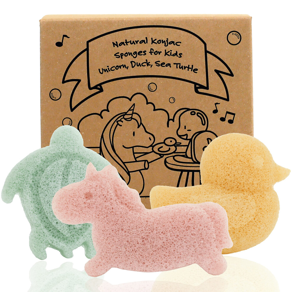 Myhomebody Konjac Baby Sponge For Bathing, Cute Shapes Natural Kids Bath Sponges For Infants, Toddler Bath Time, Natural And Safe Plant-Based Konjac Baby Bath
