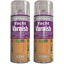 2 x All Purpose Yacht Varnish 400ML - Professional Gloss Finish Spray Wood Color Paint