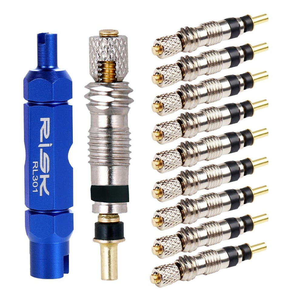Photos - Bike Tool 10pcs Presta Valve Cores, Replacement Bicycle Presta Valve Remover Tool Kit, Copper Tubeless Presta Valve Core For Universal