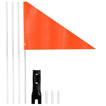 Anely 6Ft Bike Safety Flag with Fiberglass Pole & Mounting Bracket - Adjustable Length, High Visibility & Tear Resistant - Double Sided Bicycle