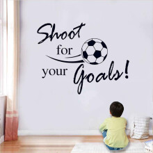 Football Stickers, “Shoot for Your Goals” Wall Stickers For Bedrooms For Boys, Football Vinyl Sticker for Kids Boys Bedroom Playroom Living Room,