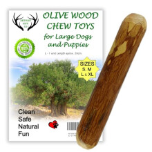Natural Olive Wood Long Lasting Dog Chew, Puppy Teething Toy, 1 Stick (Large) 20cm
