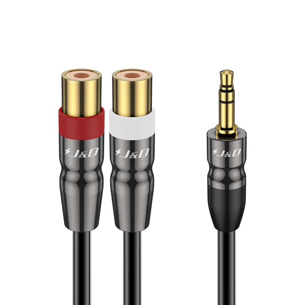 3.5 Mm To Dual Rca Audio Cable, Heavy Duty 3.5Mm Male To 2 Rca Female Plated Copper Shell Stereo Audio Adapter Cable, 0.3 Meter Gold 843798172951
