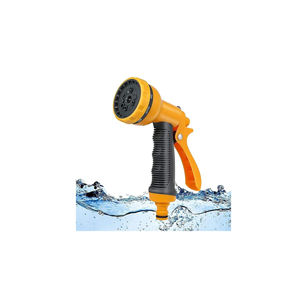 Garden Hose Pipe Spray Gun,10 Adjustable Patterns Hose Nozzle, High-Pressure Anti-Slip Water Gun for Plants & Lawns Watering, Car & Bike Washing and