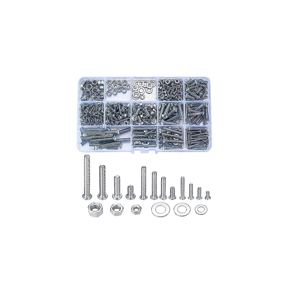 720 Pcs M3 M4 M5 Galvanized Screws with Nuts and Washers Assortment Set, Assorted Cross Pan Head Machine Screws Nuts and Bolts Set for Home Office-image-OPC-PDT9Y87-NEW