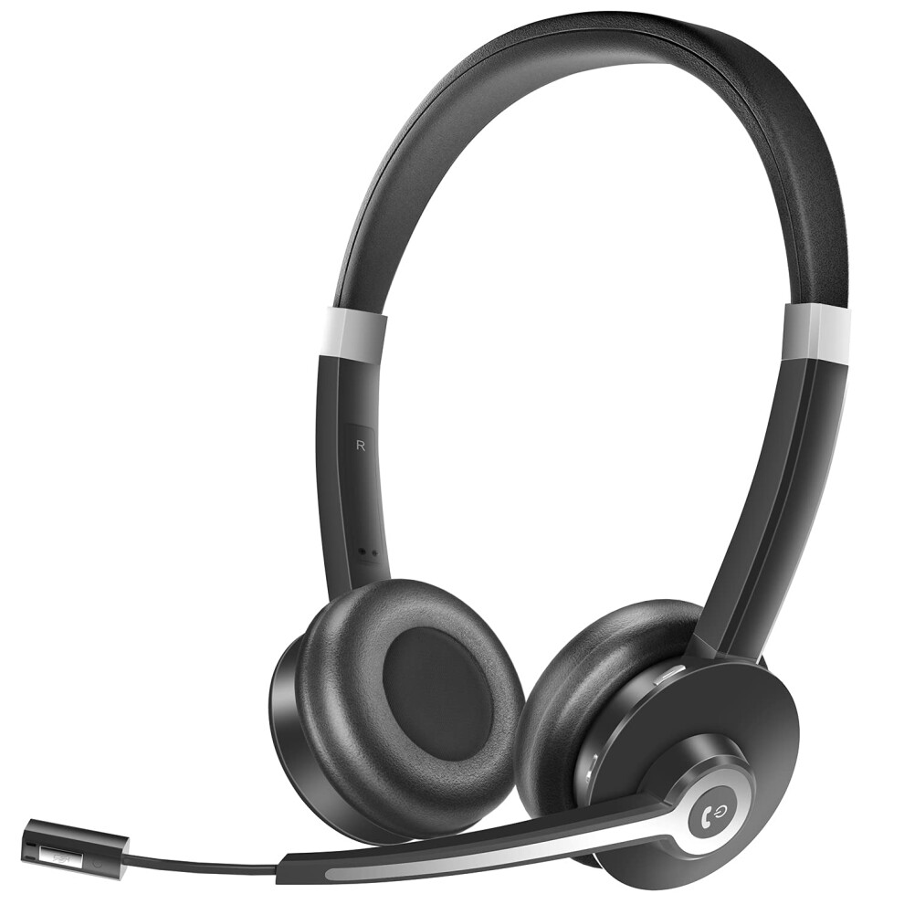 Bluetooth Headset With Noise Canceling Microphone, V5.0, Mic Mute, Wireless Headphone For Laptop, Cell Phone, Tablet, Call Center, Office, 6973337765642
