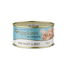 Natural Wet Cat Food, Tuna Fillet in Jelly 70 g Tin, (24 x 70 g Tins)