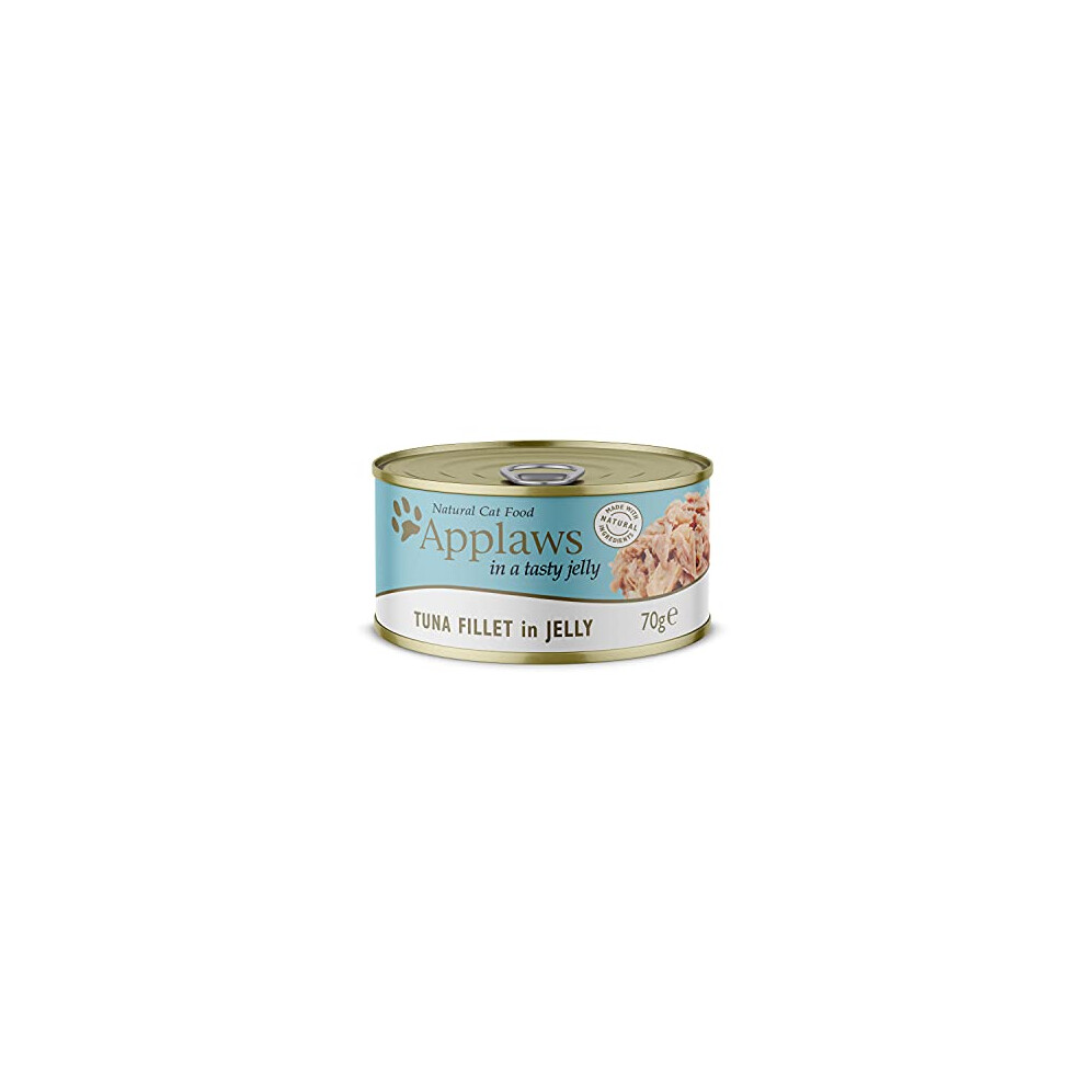 New Applaws Natural Wet Cat Food, Tuna Fillet In Jelly 70 G Tin, (24 X 70 G Tins)