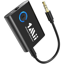 [Upgraded] 1Mii Bluetooth 5.3 Transmitter Receiver with aptX Adaptive/Low Latency/HD, Bluetooth Audio Adapter 3.5mm Jack, Dual Link for TV, Home