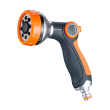 GRIFEMA GE1303 Pistola per irrigazione del giardino 8 modelli regolabili, spray multifunzionale con flusso d'acqua controllabile