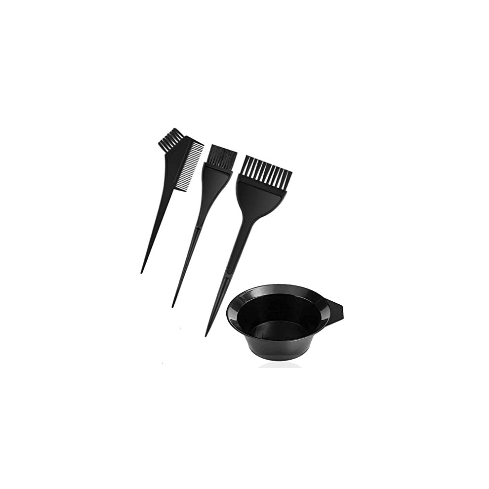 4PCS Hair Dye Brush and Mixing Bowl Set, Tint Comb For Hair, Professional Salon Hair Coloring Dyeing Kit, Angled Comb and Brush