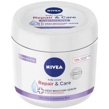 Body Repair & Care Cream (400ml Jar), Sensitive Moisturising Cream with NIVEA DEEP MOISTURE SERUM, Body Cream with Strengthening Formula, Body Cream