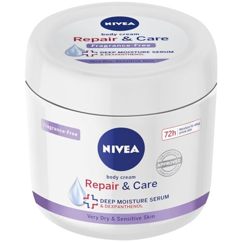 Body Repair & Care Cream (400ml Jar), Sensitive Moisturising Cream with NIVEA DEEP MOISTURE SERUM, Body Cream with Strengthening Formula, Body Cream
