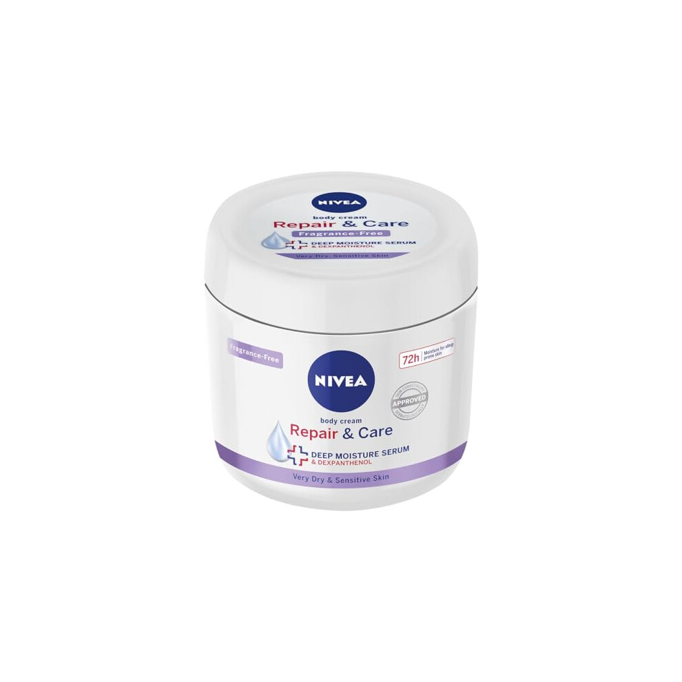 Body Repair & Care Cream (400ml Jar), Sensitive Moisturising Cream with NIVEA DEEP MOISTURE SERUM, Body Cream with Strengthening Formula, Body Cream