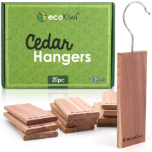 Moth Repellent for Wardrobes Cedar Hangers - 20 Pack - Natural & Sustainable Moth Killer for Wardrobe - Anti Moth Products Wardrobe - Hanging Moth