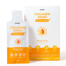 Zooki 5000mg Marine Collagen Liquid Sachets | Hydrolysed Marine Collagen Peptides | Support Skin, Hair, Nails, Joints, Bones & Muscles | (Mango Peach