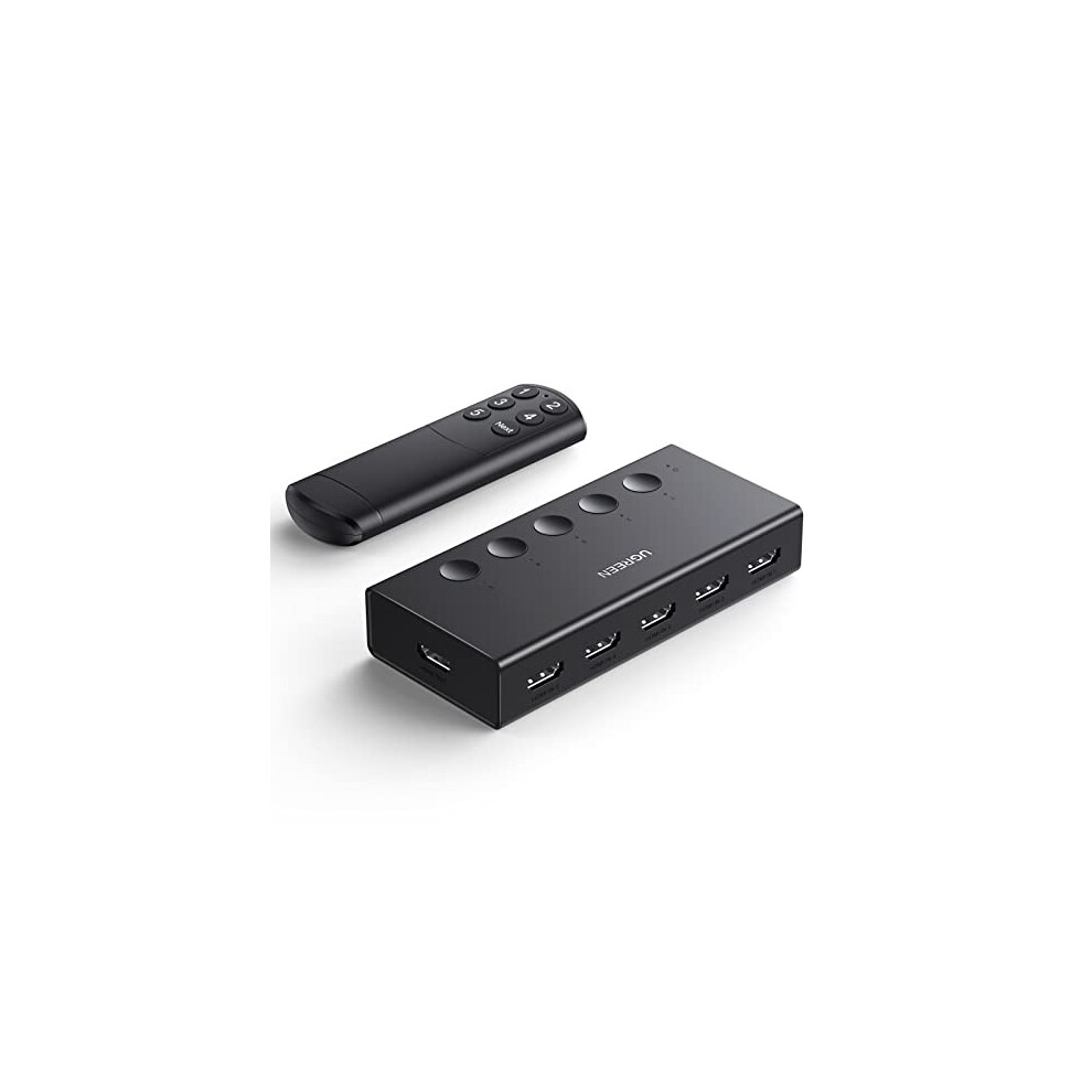 Hdmi Switch 5 In 1 Out, Hdmi Splitter 4K@60Hz With Remote, 5 Port Hdmi 2.0 Switcher Support 3D Cec Hdr Hdcp 2.2, Compatible With Ps5/4, Xbox, Tv Box, 6957303895120