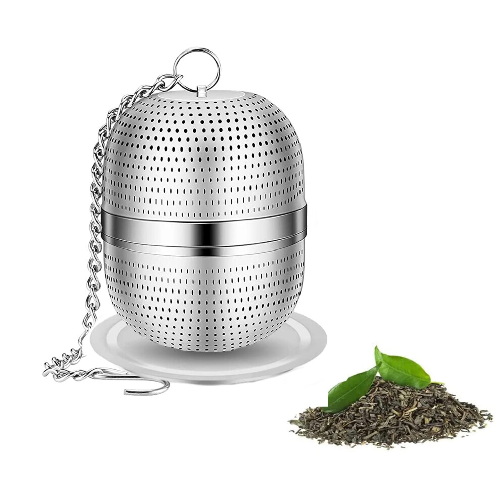 Tea Infuser For Loose Tea, Stainless Steel Tea Infuser Mesh Tea And Herb Ball Strainer, Tea Ball Strainers Infuser With Drip Trays, For Loose Leaf Tea