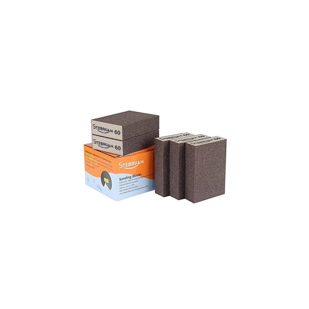 5 Pieces Sanding Sponges,Coarse and Fine Sanding Blocks -60 Grits Specifications Sanding Pads,sand sponge Washable and Reusable,Sand Paper Pack for