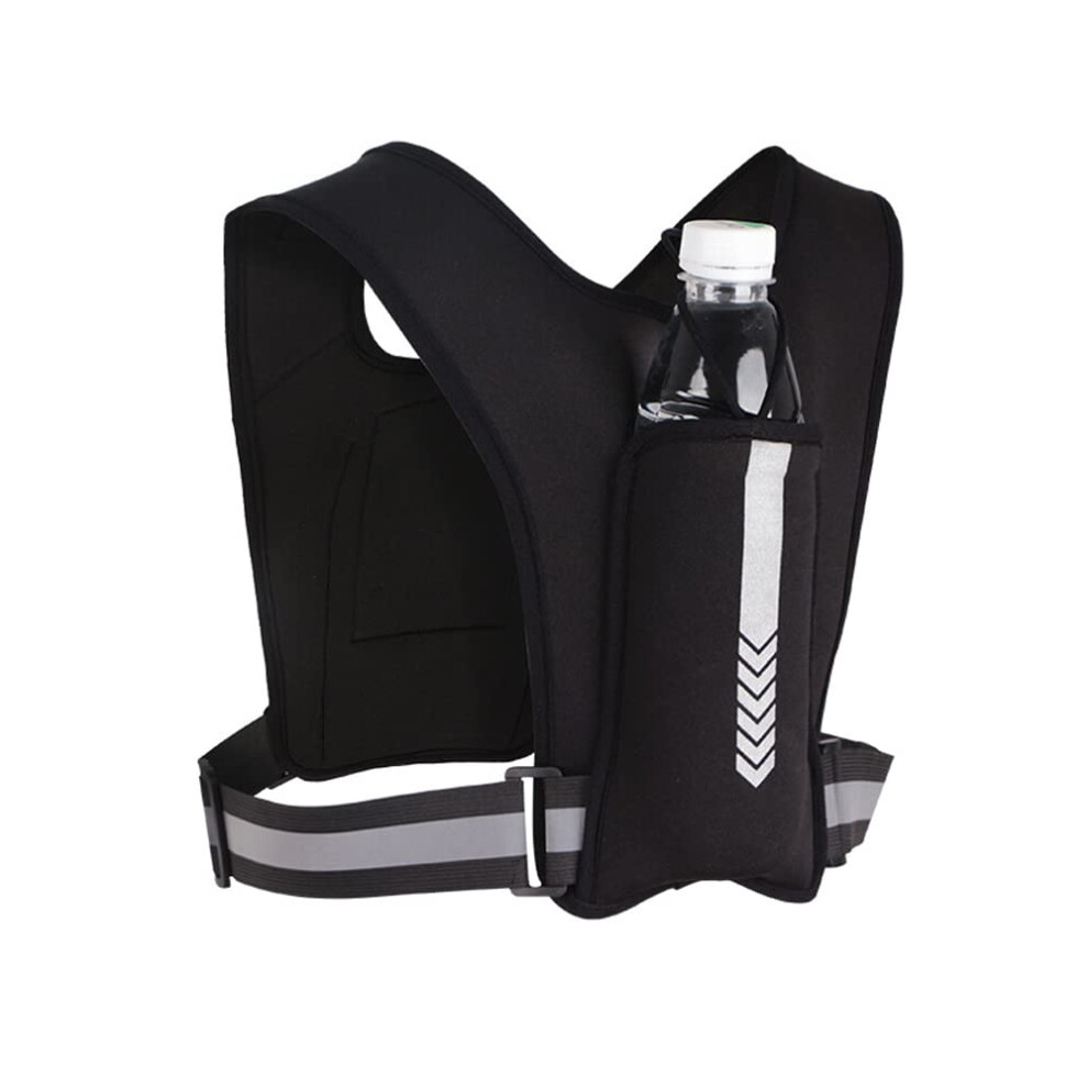 Running Vest Phone Holder Jogger Phone Holder Reflective Running Vest Running Chest Pouch Bag for Phone Running Phone Holder with Water Bottle Pocket