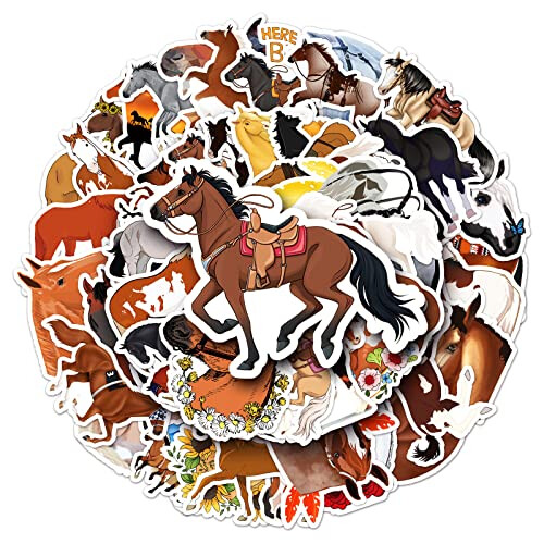 50Pcs Horse Stickers Laptop Car Scrapbook Phone Skateboard Suitcase ...