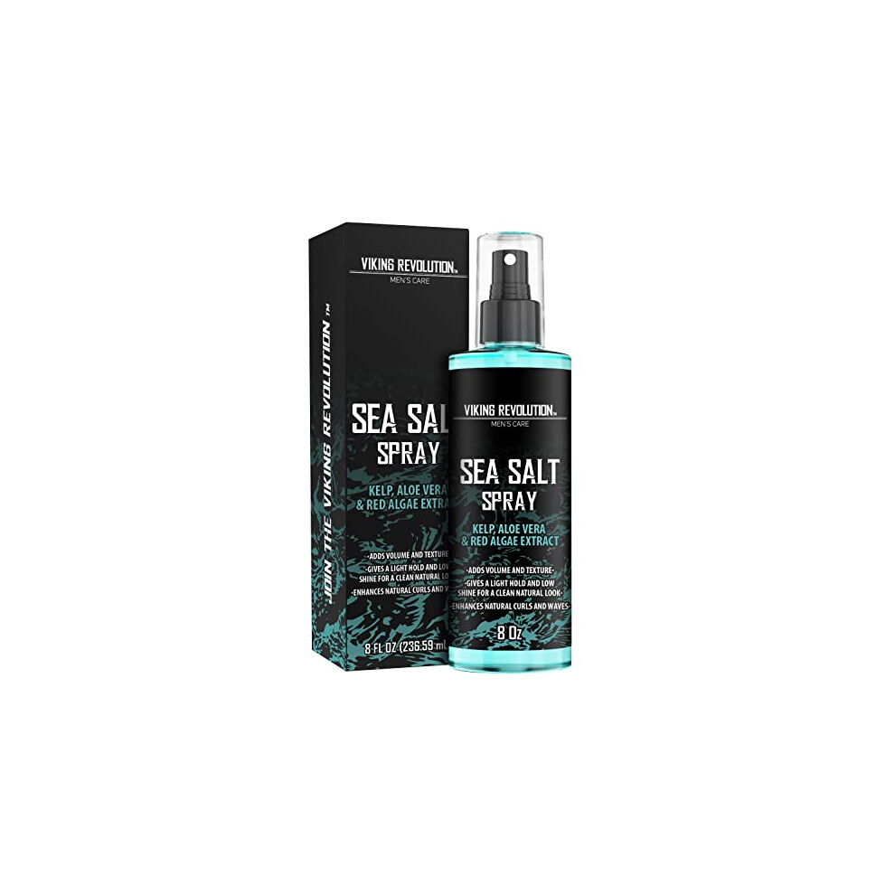 Sea Salt Spray for Hair Men - 240ml Hair Texturizing Spray with Kelp, Aloe Vera & Red Algae Extract - Surf Spray to Add Volume and Texture - Sea Salt