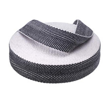 Upholstery Webbing, Herringbone Black/White Cotton, Traditional Jute 2" 50mm x 10m - Made in The UK